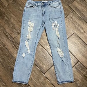 Judy Blue distressed boyfriend jeans size 11